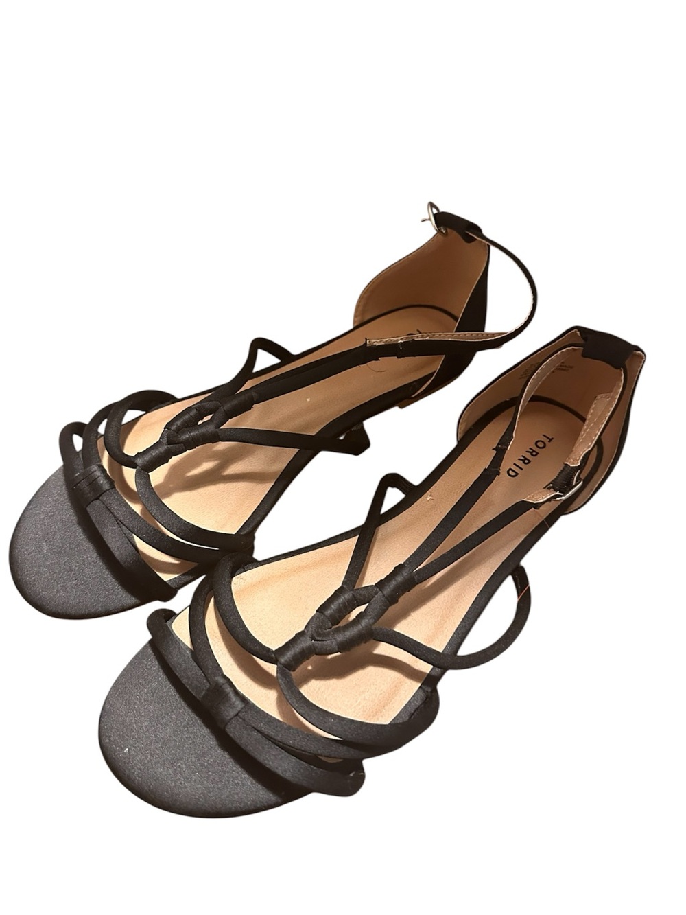 torrid Black Strappy Knot Front Ankle Tie Sandals